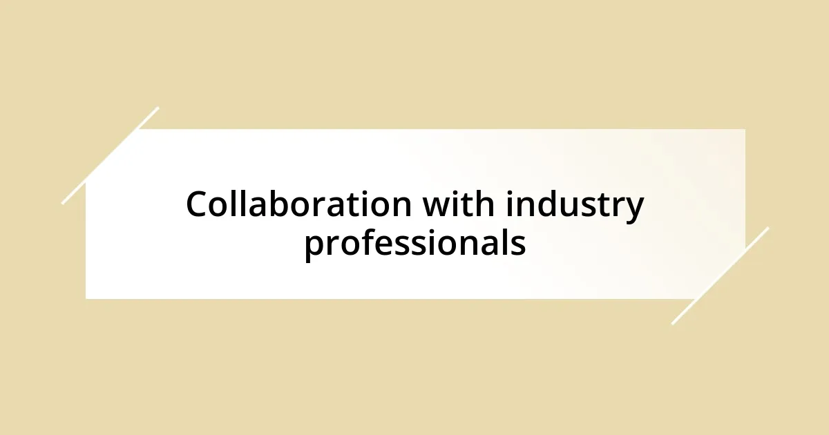 Collaboration with industry professionals